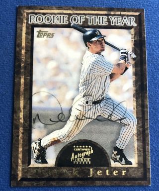 1997 Derek Jeter Topps Certified Rookie Of The Year Auto On Card Autograph Nyy