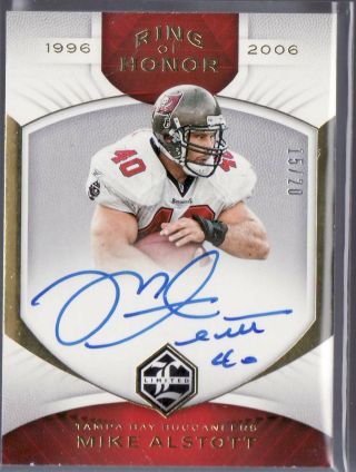 2018 Mike Alstott Panini Limited Ring Of Honor Auto Card 15/20