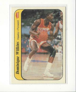 1986 - 87 Fleer Stickers 11 Dominique Wilkins Rookie Hawks