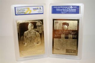Patrick Ewing 1986 - 87 Fleer Rookie 23kt Gold Card Sculptured Graded Gem 10
