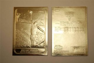 Michael Jordan 1986 Fleer Rookie 23kt Gold Card Sculptured Nm - Mt Serial /10,  000