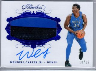 Wendell Carter Jr.  2018 - 19 Flawless Collegiate Patch Auto 10/15