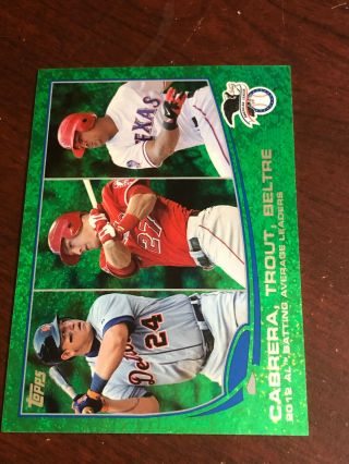 2013 Topps Emerald Mike Trout 294 Al Bating Leaders Ex - Mt,  Or Better