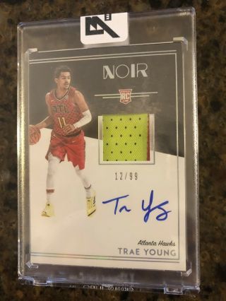 2018 - 19 Noir Trae Young 2 Color Rookie Patch Auto Rpa /99 Atl Hawks