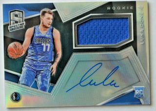 2018 - 19 Luka Doncic Panini Spectra Rc Rookie Jersey/auto 