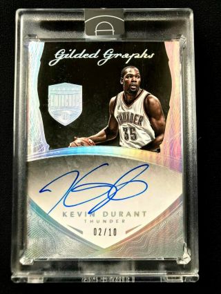 2014 - 15 Panini Eminence Basketball Kevin Durant Auto Gilded Graphs 2/10