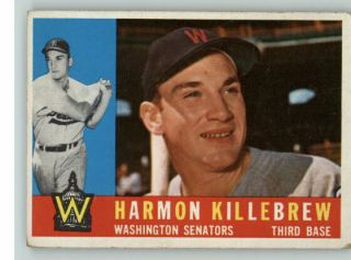 1960 Topps 210 Harmon Killebrew Senators Vg - Ex Set Break 328519 (kycards)