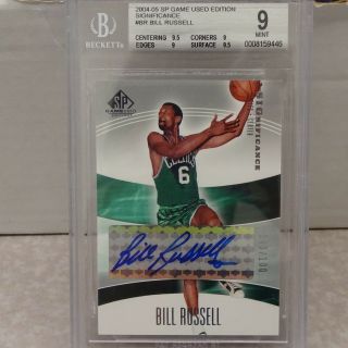 Bgs 9 2004 - 05 Ud Sp Game Edition Significance Bill Russell Auto 043/100