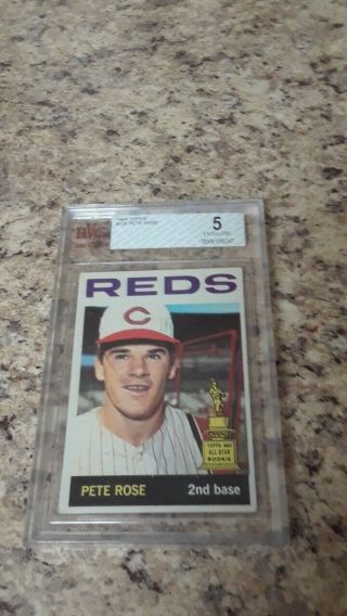 1964 Topps 63 All Star Rookie Pete Rose Bvg Graded