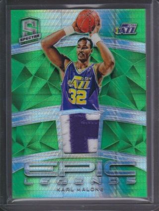 2018 - 19 Panini Spectra Epic Legends 2 Color Patch Neon Green Karl Malone 24/25