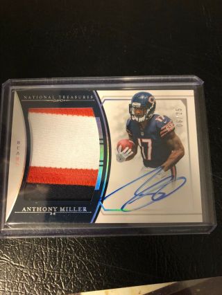 Anthony Miller Bears 2018 Panini National Treasures Rookie Patch Auto Rc 8/25