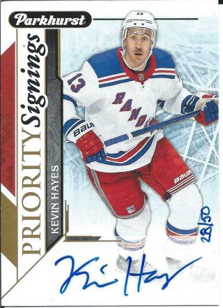 2018 - 19 Ud Parkhurst Priority Signings Kevin Hayes Ps - Kh Autograph 28/50