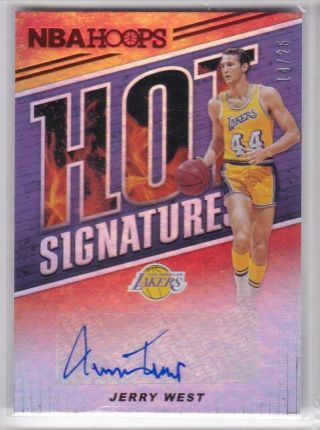 2018 - 19 Jerry West Auto /25 Panini Hoops Hot Signatures