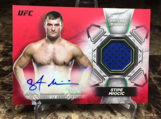 2018 Topps Ufc/knockout Stipe Miocic (3/8) (ruby/red) Auto Relic Card Rare