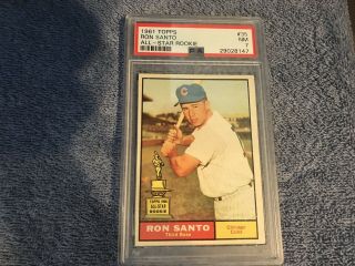 1961 Topps Baseball Card 35 Ron Santo Rc Psa 7