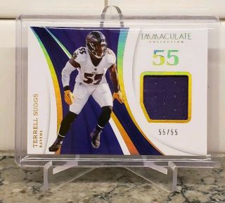 Terrell Suggs 2018 Panini Immaculate Patch Relic /55 Jersey Number Ravens