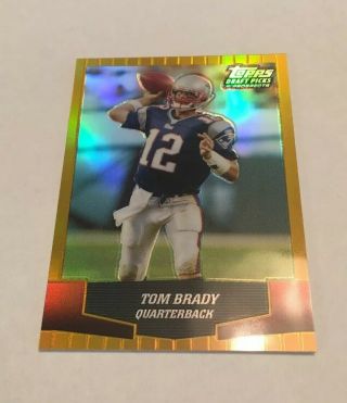 Tom Brady 2004 Topps Draft Gold Chrome Refractor Card England Patriots Hof