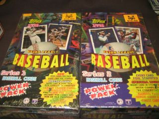 1995 Topps Baseball Factory Ser I & 2 Pack Boxes 72 Packs