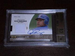 Alex Rodriguez 2003 Upper Deck Signed Game Jersey Auto Graded Bgs 9.  5 10 Auto