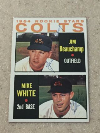 1964 Topps 492 Rookie Stars Signed By Both Jim Beauchamp And Mike White