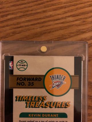 KEVIN DURANT 2014 - 15 Donruss Timeless Treasures Patch/Auto ’d/99 8