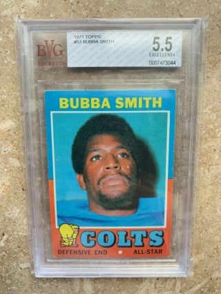 1971 Topps Bubba Smith Bvg Bgs 5.  5 Rookie