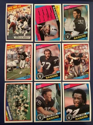 1984 Topps Los Angeles Raiders Complete Team Set 22 Long Rc - Alzado Champs Look
