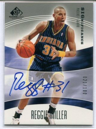 2004 - 05 Sp Game Reggie Miller Significance Auto Autograph 021/100