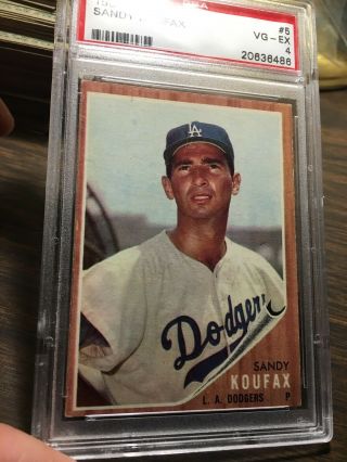 1962 Topps 5 Sandy Koufax Card Psa 4vg - - Hof - Dodgers