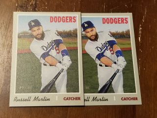 2019 Topps Heritage High Number Russell Martin 596 Flip Stock Only 5 Made Ssp