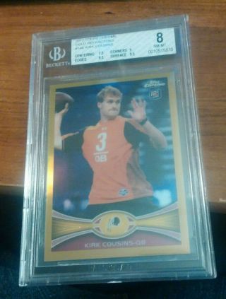 2012 Kirk Cousins D 13/50 Gold Refractor Topps Chrome Bgs 8 Nm - Mt Rookie 146