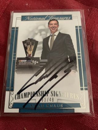 2017 National Treasures Chad Knaus Championship Signatures Autograph D 3/48
