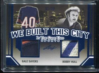 2019 Leaf Itg Game Gale Sayers Bobby Hull Game Worn Patch Ed 11/30
