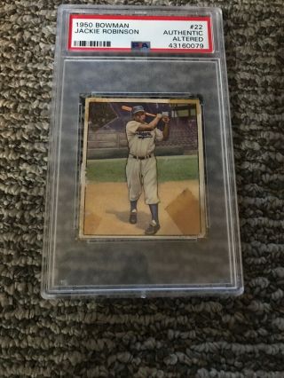 1950 Bowman Jackie Robinson Psa 1 Very Well Centered
