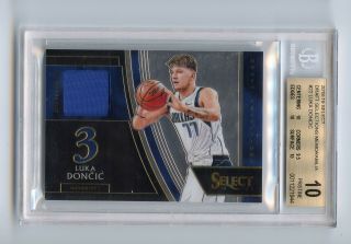 Luka Doncic Bgs 10 Rc 2018 - 19 Panini Select Rookie Jersey Relic Sp Pristine