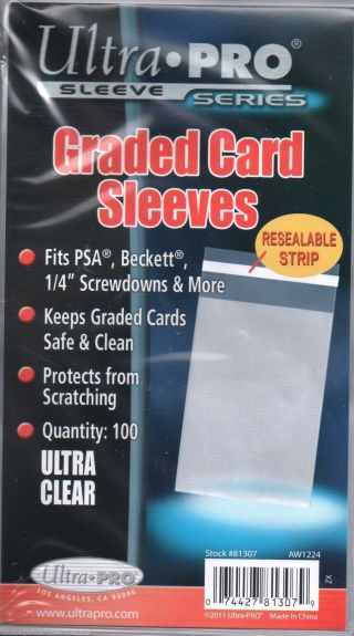 2 Packs 200 Ultra Pro Resealable Graded Slab Card Storage Sleeves Holders