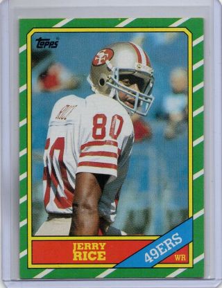 1986 Topps Jerry Rice San Francisco 49ers Rookie 161 Football Rc Card