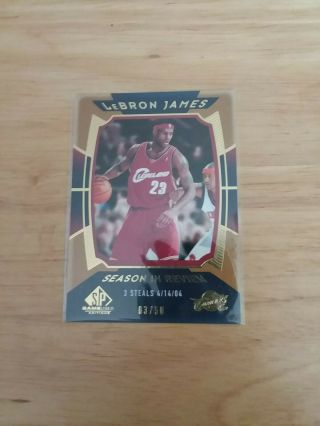 2004 - 05 Lebron James Ud S/p Season In Review Gold Card 136 - - D 3/50 Nmnt - Mnt