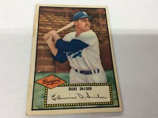 1952 Topps Duke Snider 37 Black Back Baseball Card