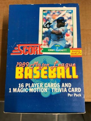 1989 Score Wax Box Baseball Cards 36 Packs Ryan Ripken Boggs Mattingly