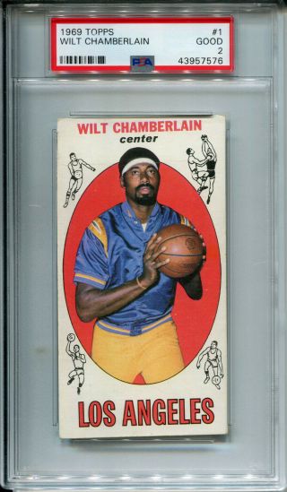 1969 Topps 1 Wilt Chamberlain Psa 2 Good Los Angeles Lakers