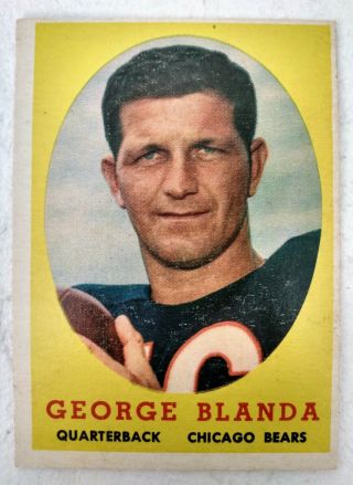 Topps 1958 129 George Blanda Chicago Bears Hof