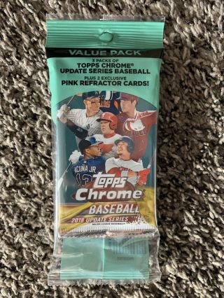 2018 Topps Chrome Update Value Hanger Pack Soto Pink Acuna Pink Ohtani Pink