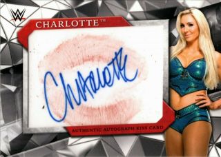 Charlotte Flair 2017 Topps Wwe Authentic Autograph Kiss Card Signed Auto 18/25