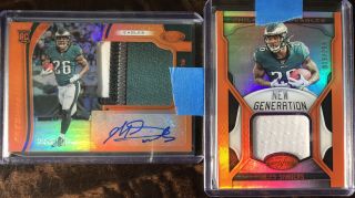2019 Certified Freshman Fabric 4 Color Patch/auto Miles Sanders /299 Eagles Rpa