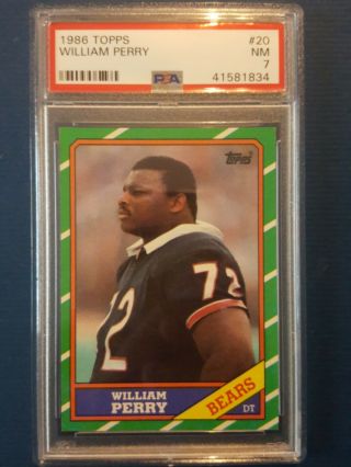 1986 Topps Football 20 William Perry Rookie Card Psa 7 Nm Chicago Bears