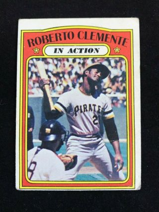 1972 Topps 310 Roberto Clemente Vg In Action Pittsburgh Pirates Hof