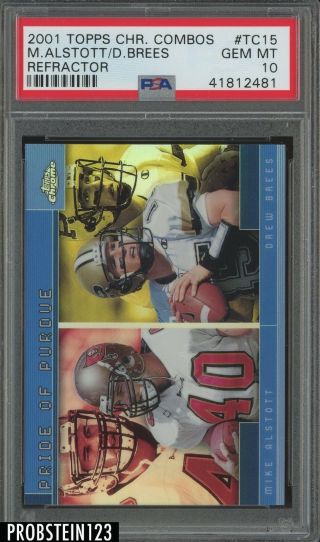 2001 Topps Chrome Combos Refractor Drew Brees Rookie Psa 10