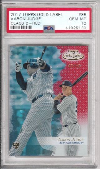 Aaron Judge 2017 Topps Gold Label Red /50 Rookie Rc Pop 6 Psa 10 Ny Yankees