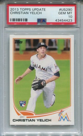 2013 Christian Yelich Topps Update Rookie Rc Us290 Brewers Psa 10 Gem 43454423